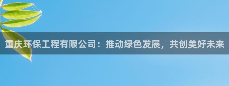 彩名堂为什么突然不能用了：重庆环保工程有限公司：推动绿色发展